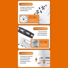 Mini Desktop Vacuum Cleaner Portable Cordless Table Dust Sweeper Battery IHVP