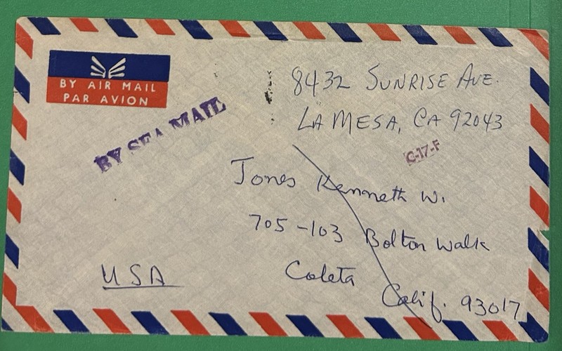1969 Pakistan Sea Mail Cover to US