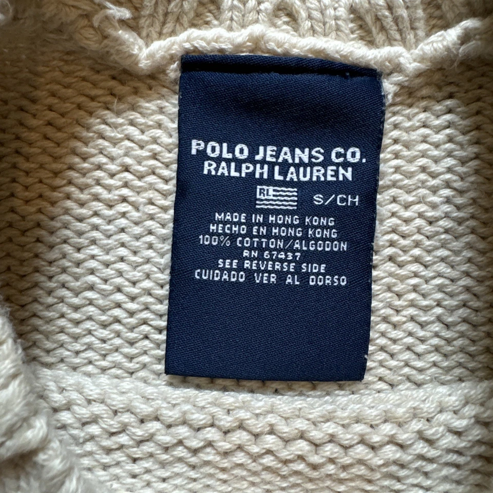 Ralph Lauren Polo Crema Vintage Bandera Americana Suéter Niños Pequeño Foto 4 de 4