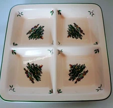 Spode Christmas Tree 4 Section Divided Dish S3324 Large 11.75" Excellent