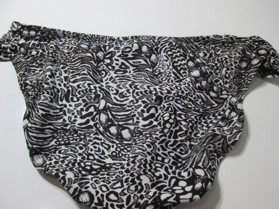 Mossimo Mujer Talla XL Bikini Parte Inferior Marrón/Blanco Hipster Acanalado Lateral Traje de Baño Foto 2 de 4