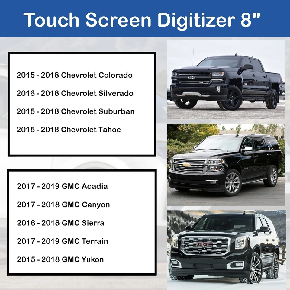 MYLINK Touch Screen Digitizer for 2015 - 2019 Chevrolet Suburban 3500HD Radio 8" - Image 2 of 4