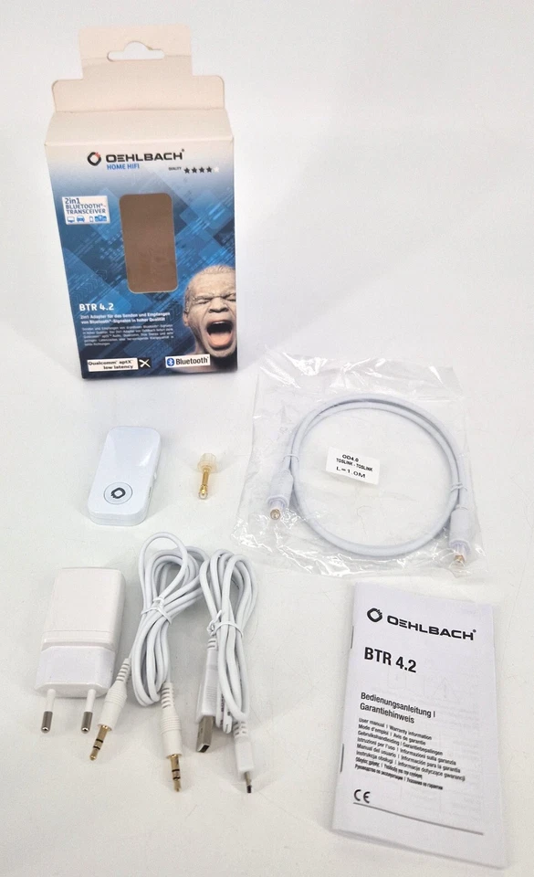 Oehlbach Mobiler Bluetooth Sender und Empfänger Transceiver BTR 4.2 6078 weiß - Bild 2 von 4