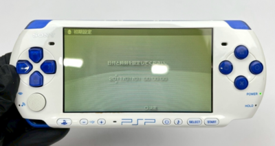 Sony PSP-3000 White Blue Console & FF7 CRISIS CORE PlayStation