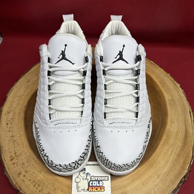 NIKE AIR JORDAN XIX 19 LOW WHITE BLACK CEMENT GREY 308513-111 Size NIKE AIR JORDAN XIX 19 LOW WHITE BLACK CEMENT GREY 308513-111 Size