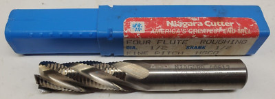 NEW-Niagara Cutter-EDP# 44517, 1/2'' Dia.-1/2'' Shank -4 Flute-3.25'', HSCO