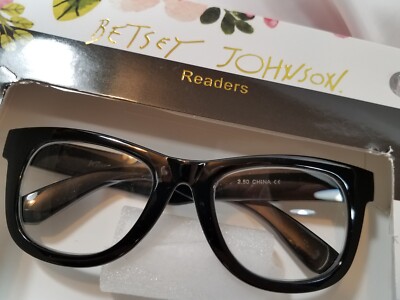 NEW Buy 2 Save +1.50 Betsey Johnson Black Thick Frame Reading Glasses