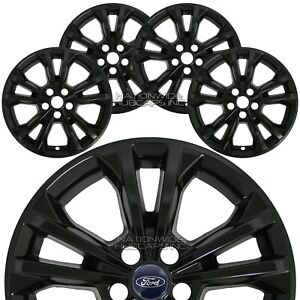 4 Black 2017 18 19 Ford Escape SE 17&#034; Wheel Skins Hub Caps Alloy Rim Full Covers