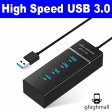 4 Port USB 3.0 Multi High Speed HUB Splitter Expansion Desktop Laptop PC Max OS