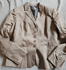 Jigsaw Thin Cotton Linen Blend Blazer Jacket Sz Uk 16 (see Measurements) Cc2