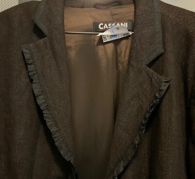 Brauner Kurzmantel von Sergio Cassani mit Metallikeffekt in Größe 46