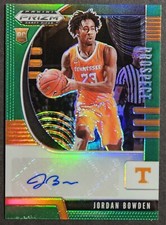 2020-21 Panini Prizm Draft Picks Prospect Green #PA-JB Jordan Bowden RC Auto