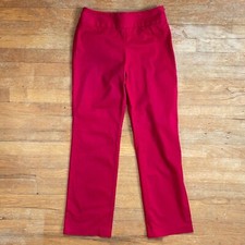 Vintage Twill Cotton Pants Womens Size Small 26" Waist 1990s Straight Leg Red