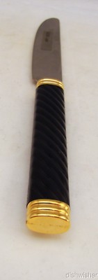 Mikasa Laslo Stainless Steel BRAID LAPIS Black/Gold Dinner Knife/ves 9 1/4'' NEW