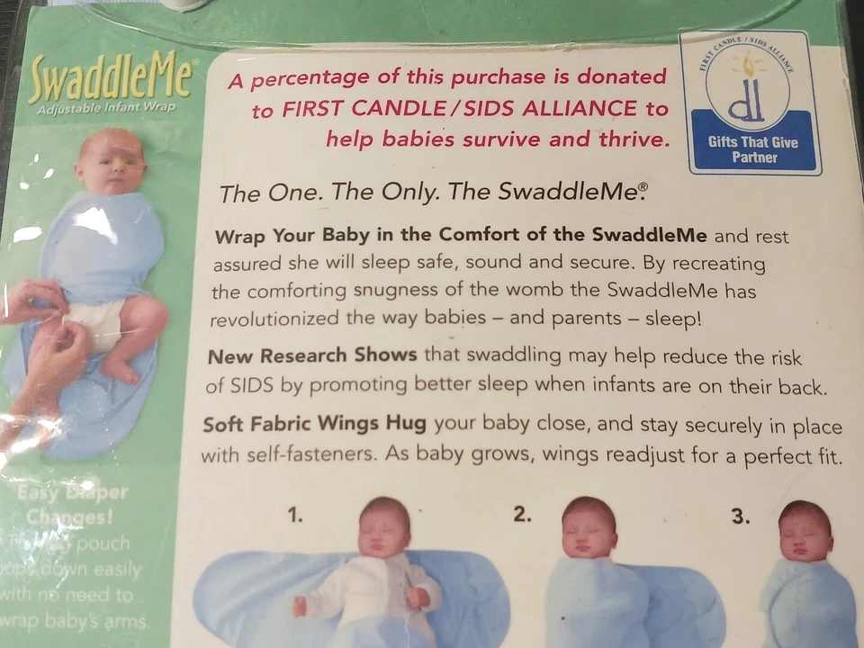 SwaddleMe Kiddopotamus 100 % algodón tejido bebé bebé abrigo pequeño 7-14 libras azul Foto 4 de 4