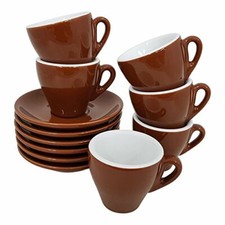 Espressotassen braun dickwandig Made in Italy - 6 Stueck - Caffe Milano