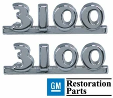 50-52 Chevy Advance Design Truck "3100" Side Hood Emblems GM Lic