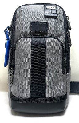 TUMI Fife 11.75 Slim Black Grey Blue Sling Bag | eBay