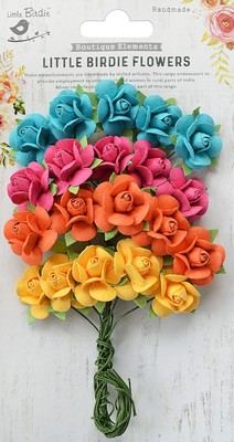Little Birdie Catalina Paper Bouquet 20/Pkg-Vivid Palette