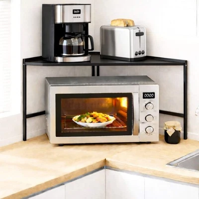 DanDiBo Eckregal Arbeitsplatte Küchenregal 72x72 cm Mikrowellenregal Schwarz - Bild 1 von 4