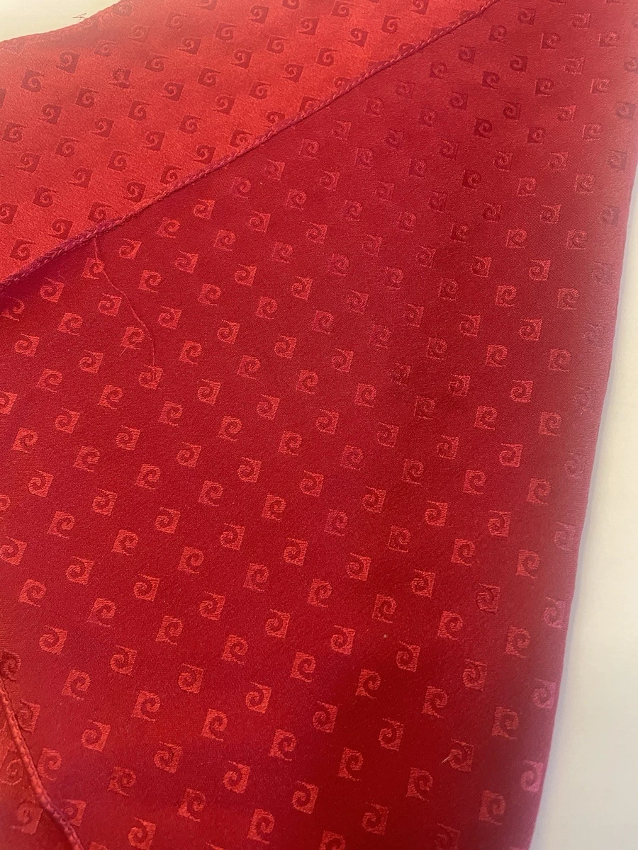 Pierre Cardin Pocket Square  Red with Logo 12 X 12 Vintage