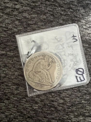 1865 S US Seated Liberty Silver Half Dollar (Scarce Date, Civil War Era)