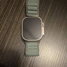 Apple Watch Ultra 49mm Titanium Case Green Nylon Band Touch Screen