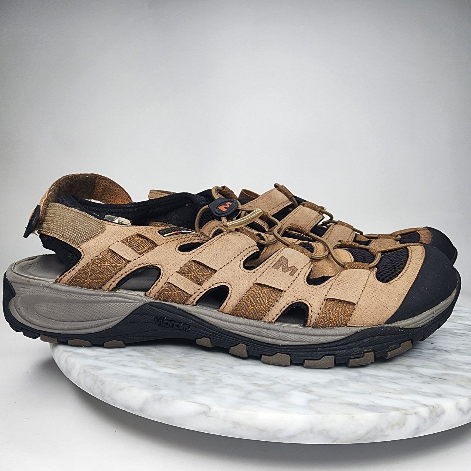 Merrell Kangaroo sandali impermeabili punta chiusa marrone nero Vibram uomo taglia 12