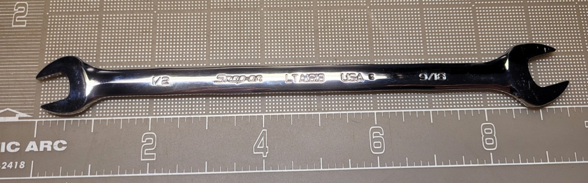 Vintage Snap-on LTA1618 Long Slim Line Open End Wrench Low Torque