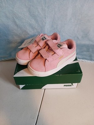 Kids/ Enfant Puma Suede 2 Straps Pink Lady-Team Gold Rose Size 3C