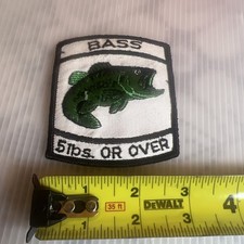 Vintage Bass Fishing Patch 5lbs Or Over Sew O...