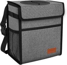 Femuar Car Trash Can Leak Proof Car Trash Bag Waterproof Car Garbage Can with Li