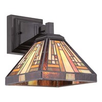 Antikes Braun Bunt Klassisch Tiffany Wandleuchte Leuchter 1X100W/E27