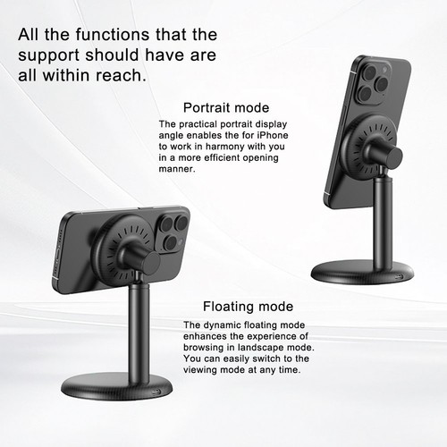 360 Degree Rotating Magnetic Wireless Charging Stand 15W for Desk and Bedside - Afbeelding 5 van 10