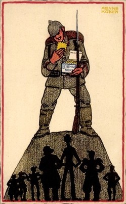Künstler Ak Koken, Aenne, Reklame, Bahlsen, Soldat mit Leibniz Keksen - 11591544