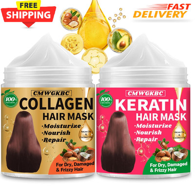 Keratin Hair Mask 2 Pack, Repair Deep Conditioner Treatment for Damaged Dry Col