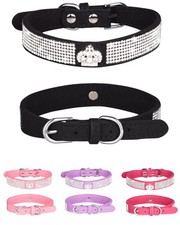 Bling Dog Collar for Small Medium Large Dogs, Crown Rhinestone Dog Collars fo...