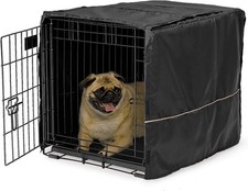 24 Inch Black Dog Crate Cover for iCrate Privacy Comfort Security