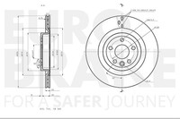 2X Eurobrake Bremsscheiben Hinten FüR Land Rover Discovery Sport L550 Jaguar