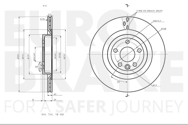2X Eurobrake Bremsscheiben Hinten FüR Land Rover Discovery Sport L550 Jaguar-image