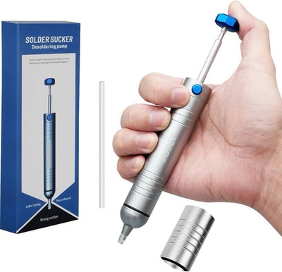 #ad #ad Solder Sucker No Clog Desoldering Pump for Solder Removing with Replaceable Heat $12.99