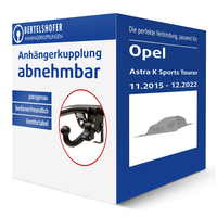 Brink AnhäNgerkupplung Abnehmbar FüR Opel Astra K Sports Tourer Typ B16 AHK