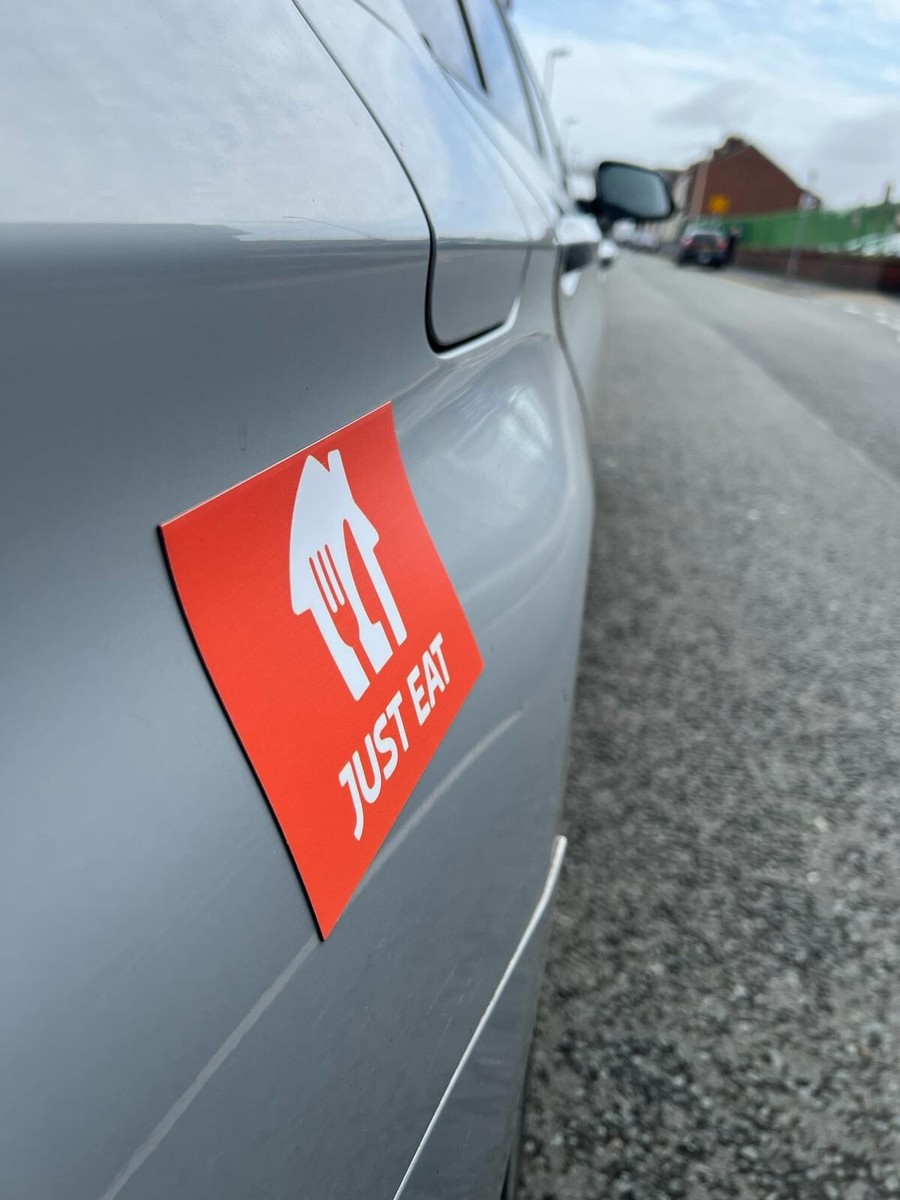 x JUST EATS MAGNETIC DELIVERY SIGNS BUY GET HALF PRICE