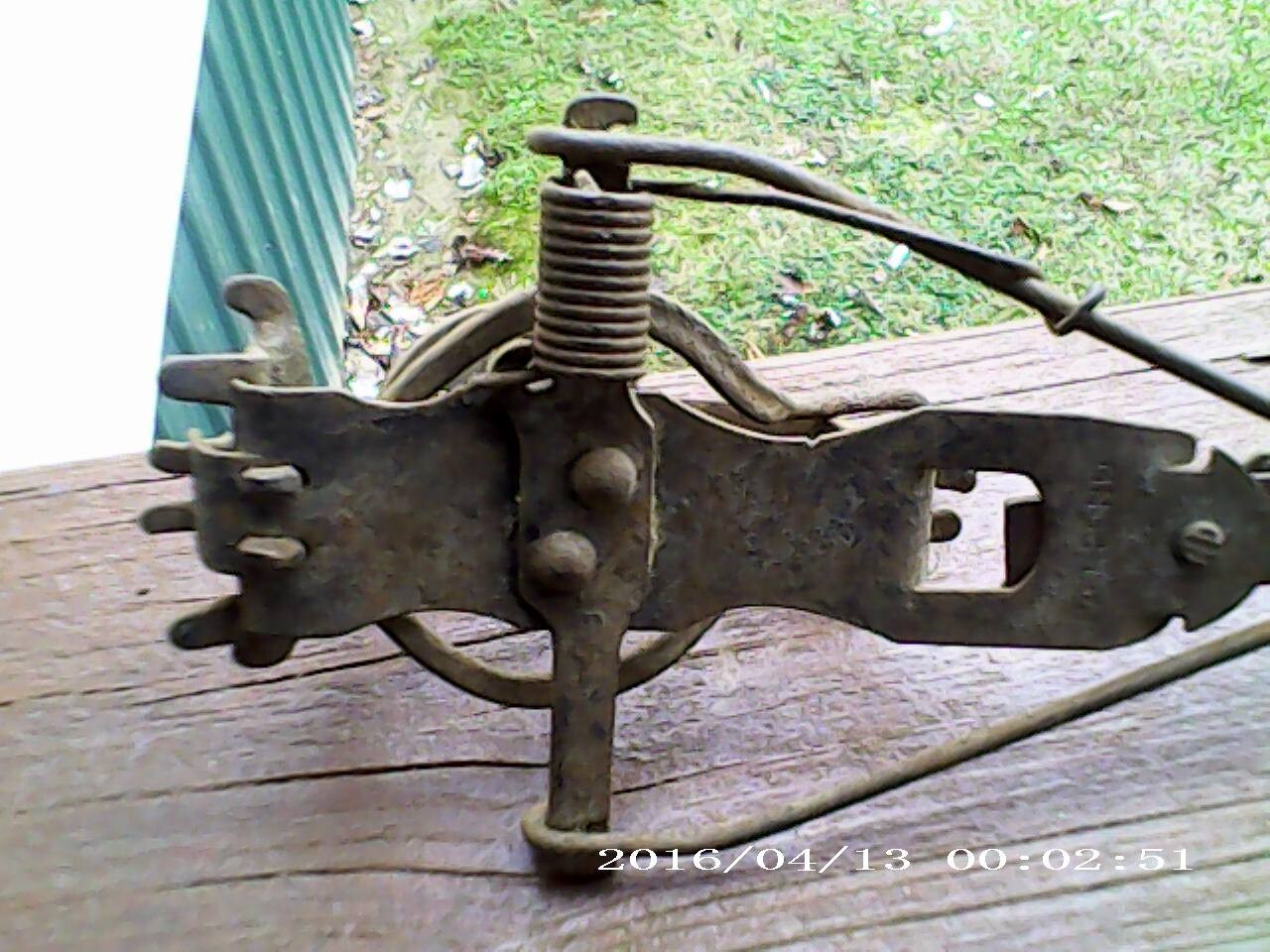 Antique Chas Briddell No 1 Escape Proof Animal Leg Trap 7 Hole Pat Pend