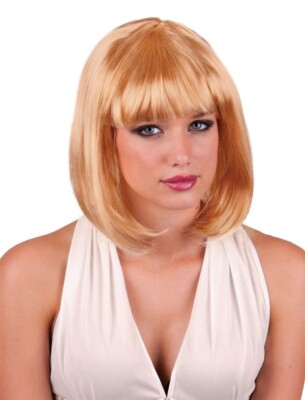 Perruque Femme Courte Oceane 27t613 - Blond Clair Mèches Blond Moyen, Synthétique, Taille M