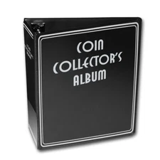 BCW 3" Coin Collector Binder Black Folder Holds 90 Pages 3 D Rings Gift Idea