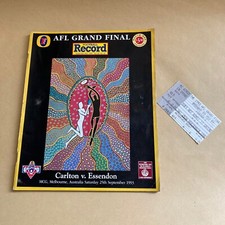 VINTAGE 1993 AFL CARLTON v ESSENDON GRAND FINAL FOOTBALL RECORD TICKET STUB