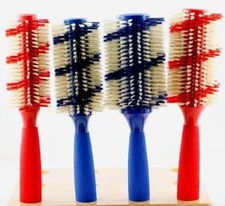 1 Piece 100% Boar Bristle Barrel Brush Comfort Grip Handle 