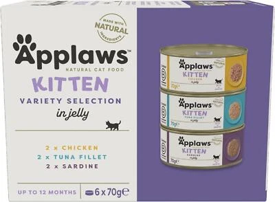 Applaws - Natural Wet Kitten Food - Chicken & Fish in Broth - 6 x 70g Tin