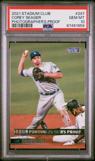2021 Stadium Club Corey Seager Photographer's Proof #297 PSA 10 CASE HIT MVP ROY